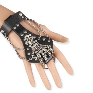 Boutique Gothic Skeleton Faux Leather Bracelet